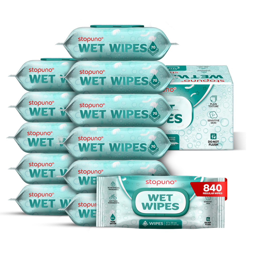 Stopuno Regular Wet Wipes 12-Pack (840 Total Wipes)