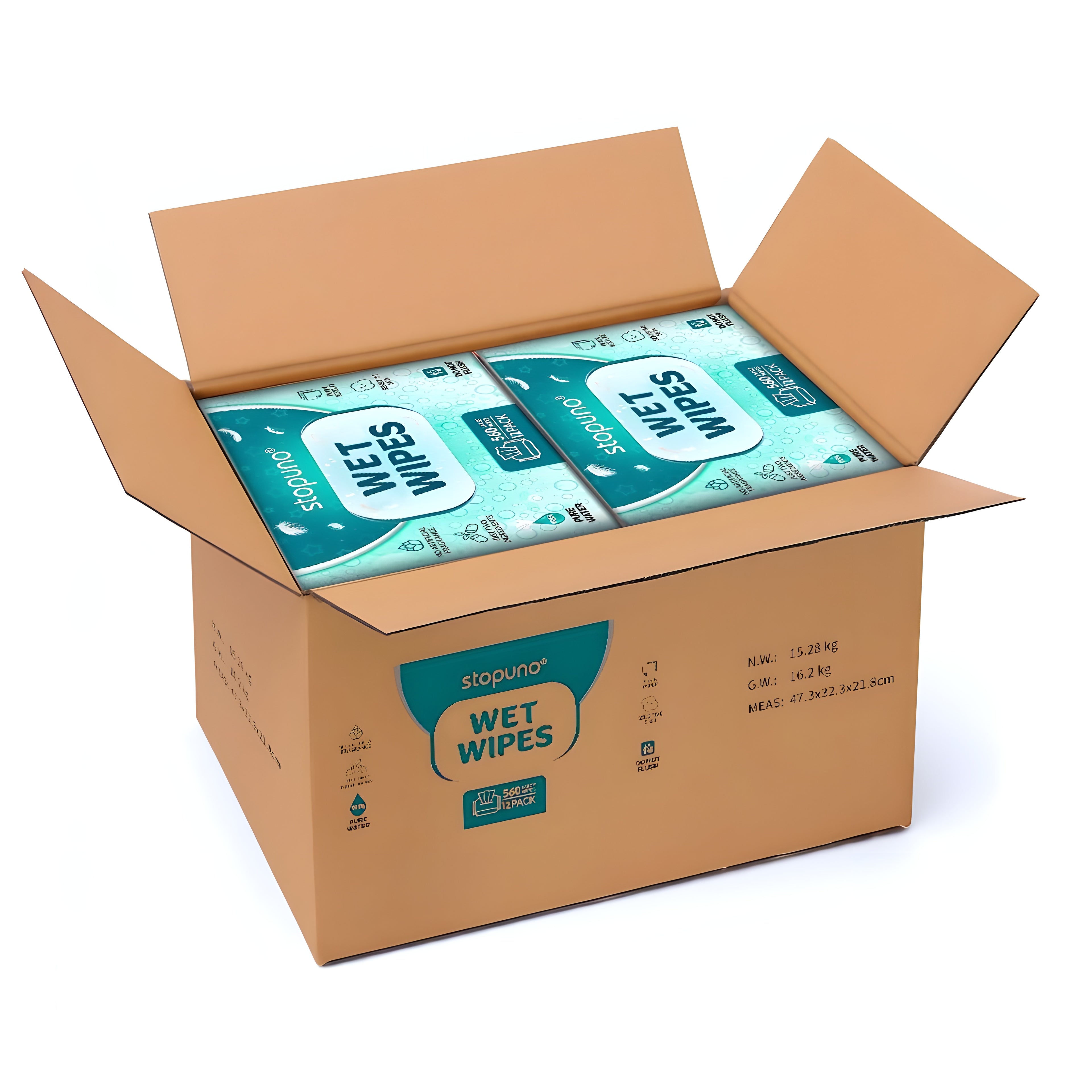 Stopuno Large Wet Wipes 24-Pack Case (1680 Total Wipes)